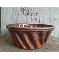 Antike Backformsteinzeug Backformkuchenformgugelhupfformstoneware Backform von BrocanteundAntikes