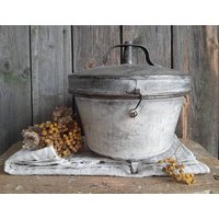 Rar Antike Backformkuchenformgugelhupfform Eine Tragbare Backform Für Die Feldarbeit ... Zinkwarezinkblech von BrocanteundAntikes