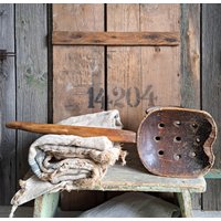 Rar Antiker Grosser Primitiver Holzlöffelbauernlöffelschlachtlöffelschaumlöffel...handgeschnitzter Xxl Löffel von BrocanteundAntikes