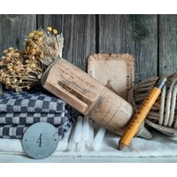 Rar Antiker & Uriger Köcherholzköcher Für Den Wetzstein Zum Schärfen Der Sense Und Messer von BrocanteundAntikes