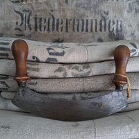 Rar Antikes & Primitives Uriges Kräutermesserwiegemesserküchenmesserhackmesser Zum Kräuter Hacken von BrocanteundAntikes