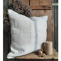 Rar Kissenhülle Aus Antiken Handgewebten Getreidesackleinenleinensack...schönes Leinenkissenfarmhouse Kissenvintage Kissenbauernkissen von BrocanteundAntikes
