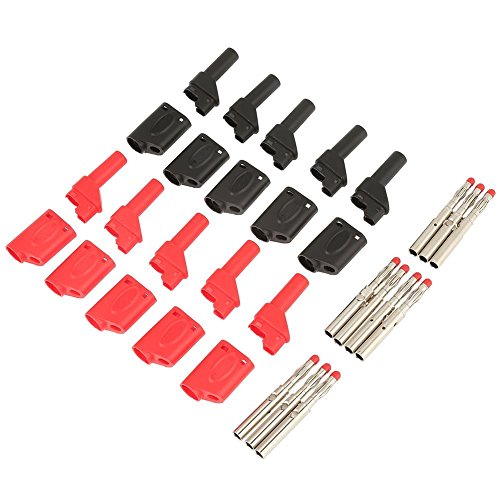 Broco Bananenstecker 4mm,10Pcs Schwarz Sicherheit Vollisolierte stapelbare Bananenstecker Sicherheit Multimeter Test Leads Adapter Broco Bananenstecker 4mm,10Pcs Schwarz Sicherheit Vollisolierte stapelbare Bananenstecker Sicherheit Multimeter Test Leads Adapter von Broco