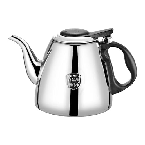 Broco Edelstahl Teekanne, 1.2L / 1.5L Schnellheizung Herd Teekanne Tee Kaffeekanne Wasserkocher mit Griff für Küche, Hotel, Restaurant, Büro (1.2L) von Broco