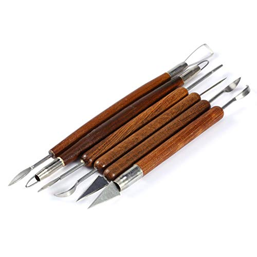 Broco 6pcs Ton Sculpting Set, Keramik Ton Tools Kit Keramik Sculpting Tools Schnitzen Keramik Tools Set Kugel Stylus Punktierung Tools Holz Keramik Sculpting Tool Broco 6pcs Ton Sculpting Set, Keramik Ton Tools Kit Keramik Sculpting Tools Schnitzen Keramik Tools Set Kugel Stylus Punktierung Tools Holz Keramik Sculpting Tool von Broco