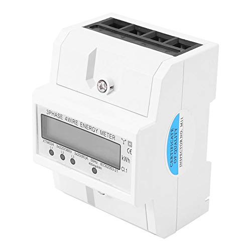 Broco Drehstromzähler Digital LCD 3 x 20 (80A) Dreiphasiger Vierleiter DIN Schienen KWh Energiezähler von Broco
