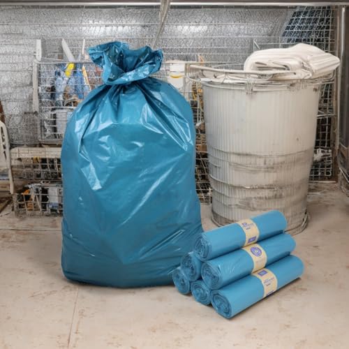 blaue Müllsäcke | 70 Liter | Typ 60 | 25 Rollen a 10 = 250 Stück | gängiger Müllbeutel, für viele Mülleimer passend | 575 x 1000 mm | reißfest | ca. 31 µ | VE: 25 Rollen a 10 Säcke = 250 Stück von Brod