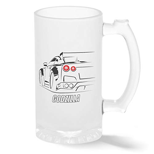 GTR Godzilla R35 JDM Legends Pint Glasbecher Gefrosteter Transparenter Stein Neuheit Krug für Bier 500ml von BroiderStudio