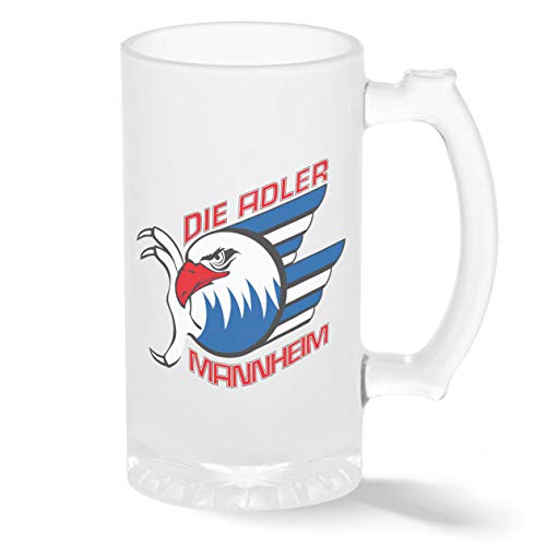 Ice Hockey Team Adler Manheim Eishockey Pint Glasbecher Gefrosteter Transparenter Stein Neuheit Krug für Bier 500ml von BroiderStudio