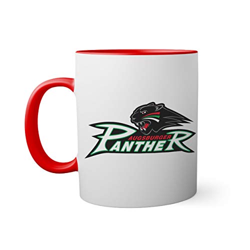 Ice Hockey Team Augsburger Panther Eishockey Tasse innen und am Henkel rot außen weiß Mug 330ml von BroiderStudio