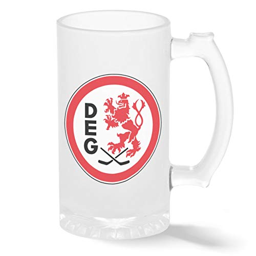 Ice Hockey Team Dusseldorf EC DEG Eishockey Pint Glasbecher Gefrosteter Transparenter Stein Neuheit Krug für Bier 500ml von BroiderStudio