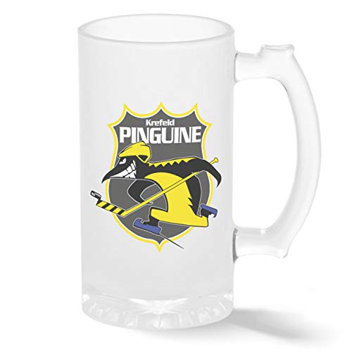 Ice Hockey Team Krefeld Pinguine Eishockey Pint Glasbecher Gefrosteter Transparenter Stein Neuheit Krug für Bier 500ml von BroiderStudio