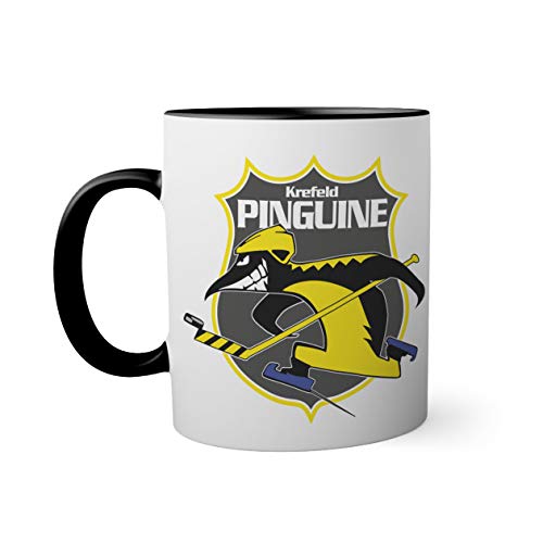 Ice Hockey Team Krefeld Pinguine Eishockey Schwarze Innenseite mit passendem Henkelbecher Mug 330ml von BroiderStudio