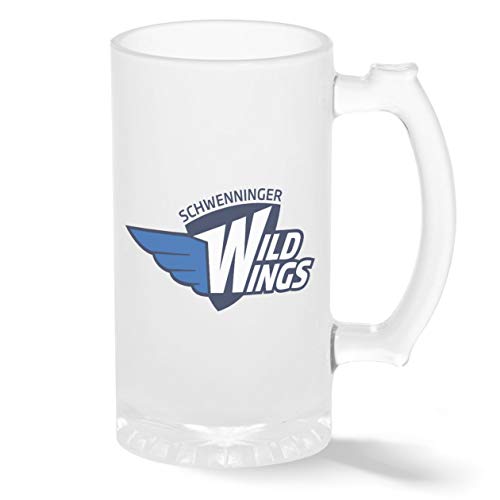 Ice Hockey Team Schwenninger Wild Wings Eishockey Pint Glasbecher Gefrosteter Transparenter Stein Neuheit Krug für Bier 500ml von BroiderStudio