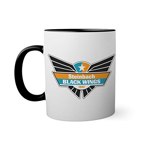 Ice Hockey Team Steinbach Black Wings 1992 Eishockey Schwarze Innenseite mit passendem Henkelbecher Mug 330ml von BroiderStudio