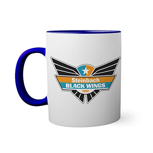 Ice Hockey Team Steinbach Black Wings 1992 Eishockey Tasse innen und am Henkel dunkelblau außen weiß 330ml von BroiderStudio