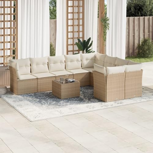 Brokky 10-TLG. Garten-Sofagarnitur mit Kissen Outdoor Sitzgruppe Lounge Set Balkon Outdoor Furniture TerassenmöBel AußEn Lounge Beige Poly Rattan / 3218178 Brokky 10-TLG. Garten-Sofagarnitur mit Kissen Outdoor Sitzgruppe Lounge Set Balkon Outdoor Furniture TerassenmöBel AußEn Lounge Beige Poly Rattan / 3218178 von Brokky