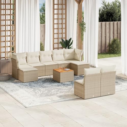 Brokky 10-TLG. Garten-Sofagarnitur mit Kissen Outdoor Sitzgruppe Lounge Set Balkon Outdoor Furniture TerassenmöBel AußEn Lounge Beige Poly Rattan / 3223860 Brokky 10-TLG. Garten-Sofagarnitur mit Kissen Outdoor Sitzgruppe Lounge Set Balkon Outdoor Furniture TerassenmöBel AußEn Lounge Beige Poly Rattan / 3223860 von Brokky