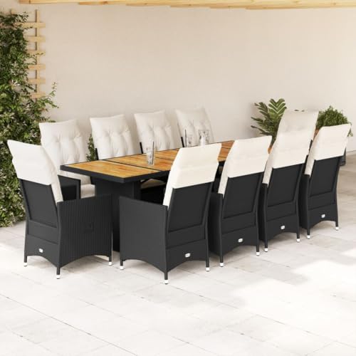 Brokky 11-TLG. Garten-Bistro-Set mit Kissen GartenmöBel Set Balkontisch Bistroset Bistrotisch Mit StüHlen Schwarz Poly Rattan / 3277233 Brokky 11-TLG. Garten-Bistro-Set mit Kissen GartenmöBel Set Balkontisch Bistroset Bistrotisch Mit StüHlen Schwarz Poly Rattan / 3277233 von Brokky