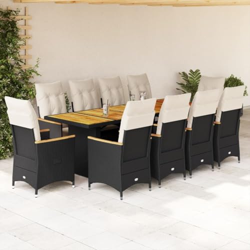 Brokky 11-TLG. Garten-Bistro-Set mit Kissen GartenmöBel Set Balkontisch Bistroset Bistrotisch Mit StüHlen Schwarz Poly Rattan / 3277251 Brokky 11-TLG. Garten-Bistro-Set mit Kissen GartenmöBel Set Balkontisch Bistroset Bistrotisch Mit StüHlen Schwarz Poly Rattan / 3277251 von Brokky