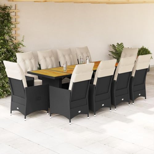 Brokky 11-TLG. Garten-Bistro-Set mit Kissen GartenmöBel Set Balkontisch Bistroset Bistrotisch Mit StüHlen Schwarz Poly Rattan / 3277256 Brokky 11-TLG. Garten-Bistro-Set mit Kissen GartenmöBel Set Balkontisch Bistroset Bistrotisch Mit StüHlen Schwarz Poly Rattan / 3277256 von Brokky