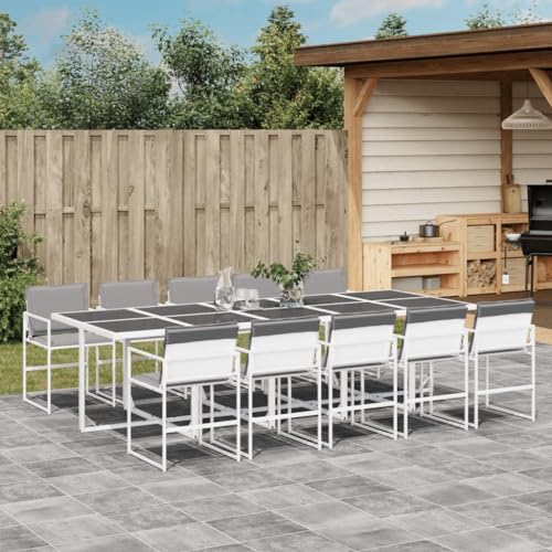 Brokky 11-TLG. Garten-Essgruppe mit Kissen GartenmöBel Set Gartenset Tisch Und StüHle Essgruppe Outdoor Weiß Textilene / 3295091 Brokky 11-TLG. Garten-Essgruppe mit Kissen GartenmöBel Set Gartenset Tisch Und StüHle Essgruppe Outdoor Weiß Textilene / 3295091 von Brokky