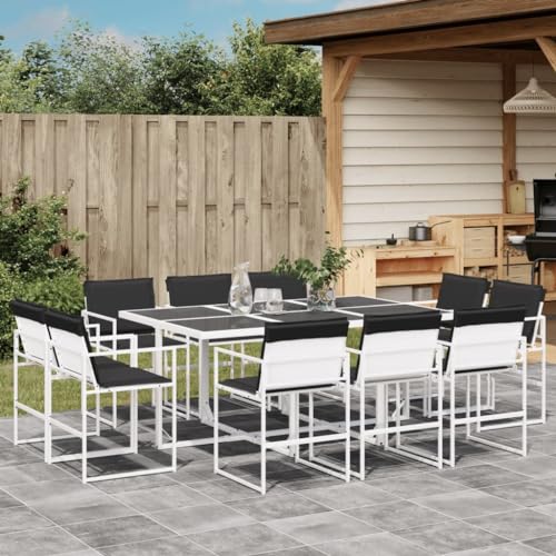 Brokky 11-TLG. Garten-Essgruppe mit Kissen GartenmöBel Set Gartenset Tisch Und StüHle Essgruppe Outdoor Weiß Textilene / 3295109 Brokky 11-TLG. Garten-Essgruppe mit Kissen GartenmöBel Set Gartenset Tisch Und StüHle Essgruppe Outdoor Weiß Textilene / 3295109 von Brokky
