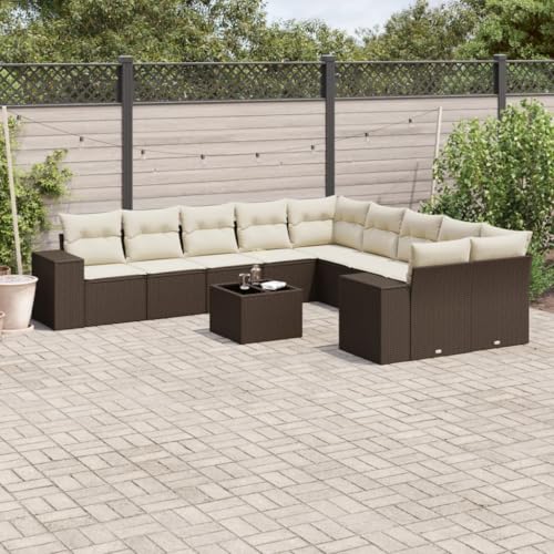 Brokky 11-TLG. Garten-Sofagarnitur mit Kissen Garten LoungemöBel Set Lounge Set Outdoor Garden Sofas Braun Poly Rattan / 3223122 Brokky 11-TLG. Garten-Sofagarnitur mit Kissen Garten LoungemöBel Set Lounge Set Outdoor Garden Sofas Braun Poly Rattan / 3223122 von Brokky