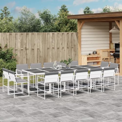 Brokky 15-TLG. Garten-Essgruppe mit Kissen GartenmöBel Set Gartenset Tisch Und StüHle Essgruppe Outdoor Weiß Textilene / 3295096 Brokky 15-TLG. Garten-Essgruppe mit Kissen GartenmöBel Set Gartenset Tisch Und StüHle Essgruppe Outdoor Weiß Textilene / 3295096 von Brokky