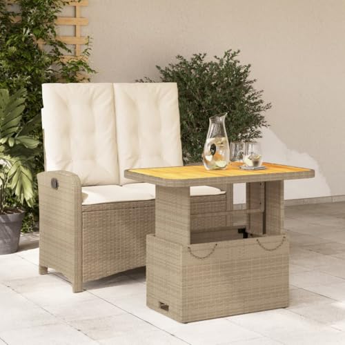 Brokky 2-TLG. Garten-Essgruppe mit Kissen GartenmöBel Set Garden Furniture Gartenset Tisch Und StüHle Essgruppe Outdoor Beige Poly Rattan / 3277358 Brokky 2-TLG. Garten-Essgruppe mit Kissen GartenmöBel Set Garden Furniture Gartenset Tisch Und StüHle Essgruppe Outdoor Beige Poly Rattan / 3277358 von Brokky