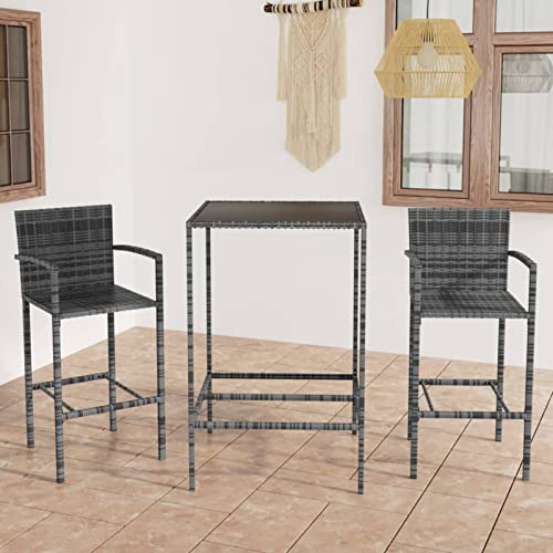 Brokky 3-TLG. Gartenbar-Set GartenmöBel Set Bistrosets Outdoor Furniture MöBelsets Poly Rattan Grau Brokky 3-TLG. Gartenbar-Set GartenmöBel Set Bistrosets Outdoor Furniture MöBelsets Poly Rattan Grau von Brokky