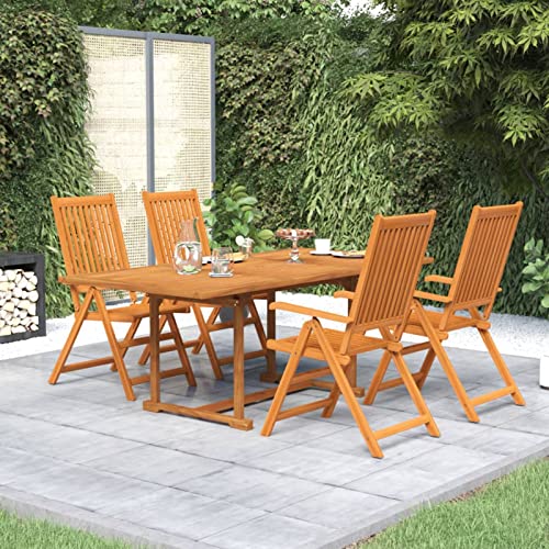 Brokky 5-TLG. Garten-Essgruppe Essgruppe Mit StüHlen Sitzgarnitur Garten Gartentisch Set GartenmöBel FüR DraußEn Massivholz Akazie 3079637 von Brokky