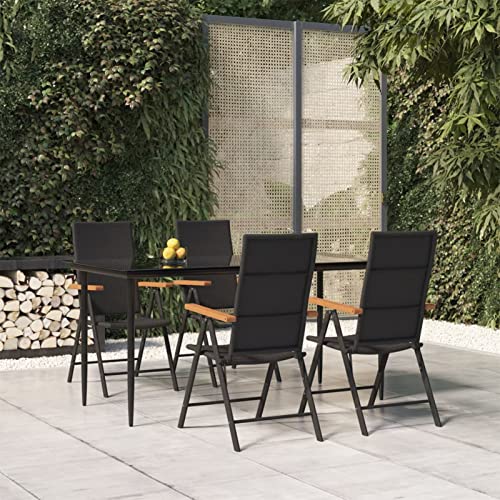 Brokky 5-TLG. Garten-Essgruppe GartenmöBel Set Outdoor Furniture Garten Essgruppe Gartentisch Mit StüHlen Set Schwarz und Braun Poly Rattan Brokky 5-TLG. Garten-Essgruppe GartenmöBel Set Outdoor Furniture Garten Essgruppe Gartentisch Mit StüHlen Set Schwarz und Braun Poly Rattan von Brokky