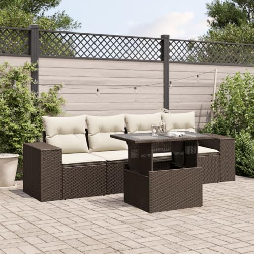 Brokky 5-TLG. Garten-Sofagarnitur mit Kissen Garten LoungemöBel Set Lounge Set Outdoor Garden Sofas Braun Poly Rattan / 3268993 Brokky 5-TLG. Garten-Sofagarnitur mit Kissen Garten LoungemöBel Set Lounge Set Outdoor Garden Sofas Braun Poly Rattan / 3268993 von Brokky