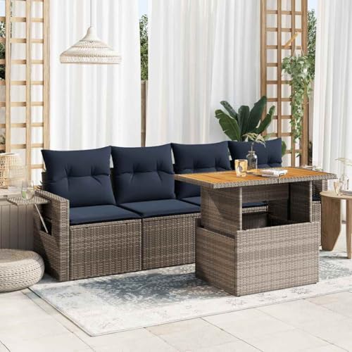 Brokky 5-TLG. Garten-Sofagarnitur mit Kissen Garten LoungemöBel Set Lounge Set Outdoor Garden Sofas Grau Poly Rattan / 3327099 Brokky 5-TLG. Garten-Sofagarnitur mit Kissen Garten LoungemöBel Set Lounge Set Outdoor Garden Sofas Grau Poly Rattan / 3327099 von Brokky