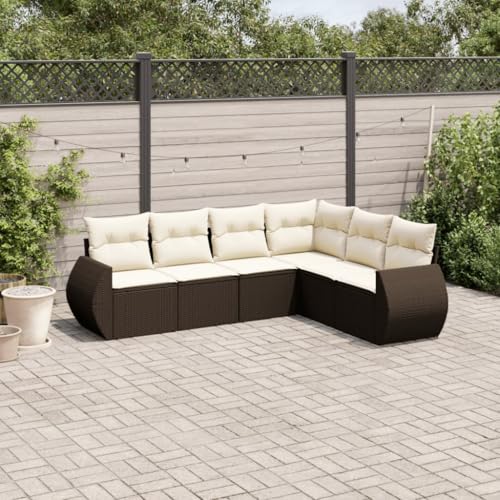 Brokky 6-TLG. Garten-Sofagarnitur mit Kissen Garten LoungemöBel Set Lounge Set Outdoor Garden Sofas Garten Sofa Outdoor Braun Poly Rattan / 3221412 Brokky 6-TLG. Garten-Sofagarnitur mit Kissen Garten LoungemöBel Set Lounge Set Outdoor Garden Sofas Garten Sofa Outdoor Braun Poly Rattan / 3221412 von Brokky