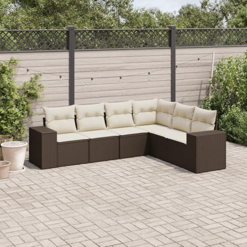 Brokky 6-TLG. Garten-Sofagarnitur mit Kissen Garten LoungemöBel Set Lounge Set Outdoor Garden Sofas Garten Sofa Outdoor Braun Poly Rattan / 3222612 Brokky 6-TLG. Garten-Sofagarnitur mit Kissen Garten LoungemöBel Set Lounge Set Outdoor Garden Sofas Garten Sofa Outdoor Braun Poly Rattan / 3222612 von Brokky