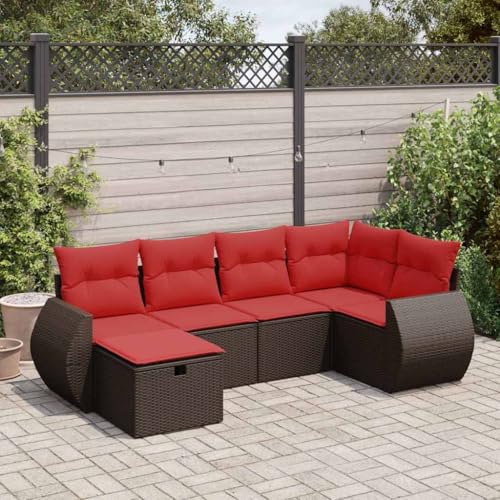 Brokky 6-TLG. Garten-Sofagarnitur mit Kissen Garten LoungemöBel Set Lounge Set Outdoor Garden Sofas Garten Sofa Outdoor Braun Poly Rattan / 3325590 Brokky 6-TLG. Garten-Sofagarnitur mit Kissen Garten LoungemöBel Set Lounge Set Outdoor Garden Sofas Garten Sofa Outdoor Braun Poly Rattan / 3325590 von Brokky