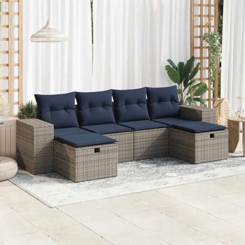 Brokky 6-TLG. Garten-Sofagarnitur mit Kissen Garten LoungemöBel Set Lounge Set Outdoor Garden Sofas Garten Sofa Outdoor Grau Poly Rattan / 3325727 Brokky 6-TLG. Garten-Sofagarnitur mit Kissen Garten LoungemöBel Set Lounge Set Outdoor Garden Sofas Garten Sofa Outdoor Grau Poly Rattan / 3325727 von Brokky