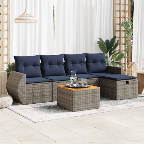 Brokky 6-TLG. Garten-Sofagarnitur mit Kissen Garten LoungemöBel Set Lounge Set Outdoor Garden Sofas Garten Sofa Outdoor Grau Poly Rattan / 3325841 Brokky 6-TLG. Garten-Sofagarnitur mit Kissen Garten LoungemöBel Set Lounge Set Outdoor Garden Sofas Garten Sofa Outdoor Grau Poly Rattan / 3325841 von Brokky