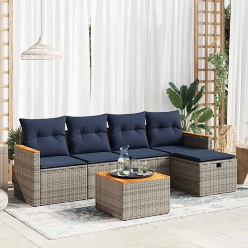 Brokky 6-TLG. Garten-Sofagarnitur mit Kissen Garten LoungemöBel Set Lounge Set Outdoor Garden Sofas Garten Sofa Outdoor Grau Poly Rattan / 3325911 Brokky 6-TLG. Garten-Sofagarnitur mit Kissen Garten LoungemöBel Set Lounge Set Outdoor Garden Sofas Garten Sofa Outdoor Grau Poly Rattan / 3325911 von Brokky