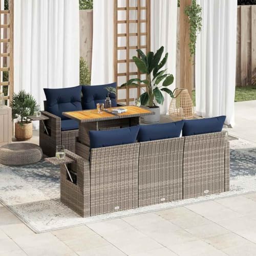 Brokky 6-TLG. Garten-Sofagarnitur mit Kissen Garten LoungemöBel Set Lounge Set Outdoor Garden Sofas Garten Sofa Outdoor Grau Poly Rattan / 3327106 Brokky 6-TLG. Garten-Sofagarnitur mit Kissen Garten LoungemöBel Set Lounge Set Outdoor Garden Sofas Garten Sofa Outdoor Grau Poly Rattan / 3327106 von Brokky