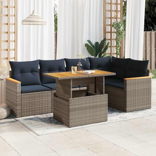 Brokky 6-TLG. Garten-Sofagarnitur mit Kissen Garten LoungemöBel Set Lounge Set Outdoor Garden Sofas Garten Sofa Outdoor Grau Poly Rattan / 3327491 Brokky 6-TLG. Garten-Sofagarnitur mit Kissen Garten LoungemöBel Set Lounge Set Outdoor Garden Sofas Garten Sofa Outdoor Grau Poly Rattan / 3327491 von Brokky