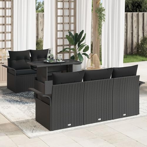 Brokky 6-TLG. Garten-Sofagarnitur mit Kissen Garten LoungemöBel Set Lounge Set Outdoor Garden Sofas Garten Sofa Outdoor Schwarz Poly Rattan / 3348199 Brokky 6-TLG. Garten-Sofagarnitur mit Kissen Garten LoungemöBel Set Lounge Set Outdoor Garden Sofas Garten Sofa Outdoor Schwarz Poly Rattan / 3348199 von Brokky