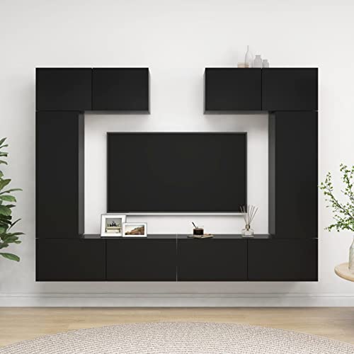 Brokky 6-TLG. TV-Schrank-Set Schwarz Holzwerkstoff TV Tisch TV Board HäNgend Wohnzimmerschrank MöBel Wohnzimmer Brokky 6-TLG. TV-Schrank-Set Schwarz Holzwerkstoff TV Tisch TV Board HäNgend Wohnzimmerschrank MöBel Wohnzimmer von Brokky