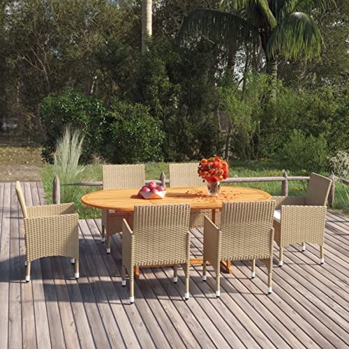 Brokky 7-TLG. Garten-Essgruppe Garten Lounge Set GartenmöBel Set Gartentisch Mit StüHlen Garten Essgruppe Garten MöBel Poly Rattan Beige Brokky 7-TLG. Garten-Essgruppe Garten Lounge Set GartenmöBel Set Gartentisch Mit StüHlen Garten Essgruppe Garten MöBel Poly Rattan Beige von Brokky