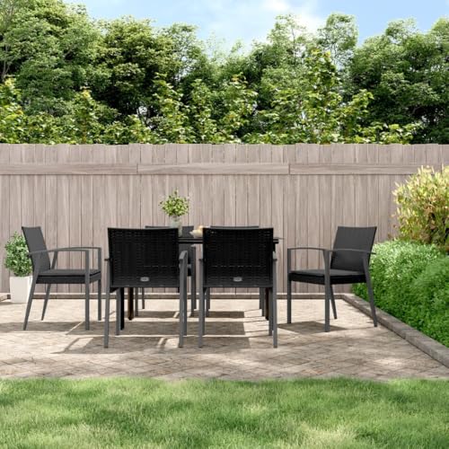 Brokky 7-TLG. Garten-Essgruppe mit Kissen Garten Essgruppe Outdoor MöBel Gartenlounge Outdoor Lounge MöBel Outdoor Poly Rattan und Stahl / 3186992 von Brokky