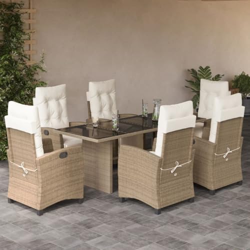 Brokky 7-TLG. Garten-Essgruppe mit Kissen GartenmöBel Set Garden Furniture Gartenset Tisch Und StüHle Essgruppe Outdoor Beige Poly Rattan / 3212926 Brokky 7-TLG. Garten-Essgruppe mit Kissen GartenmöBel Set Garden Furniture Gartenset Tisch Und StüHle Essgruppe Outdoor Beige Poly Rattan / 3212926 von Brokky
