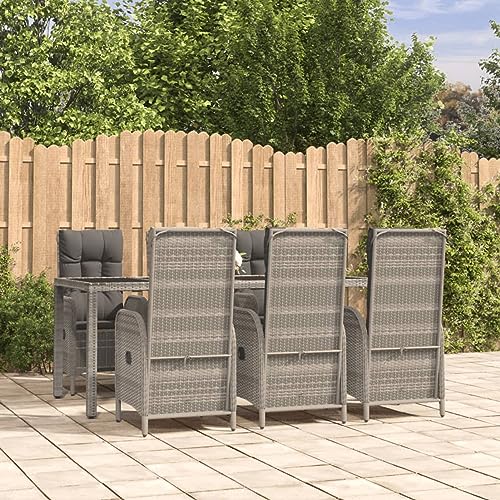 Brokky 7-TLG. Garten-Essgruppe mit Kissen GartenmöBel TerrassenmöBel Garten Sitzgruppe Essgruppe Garten MöBel Set Grau Poly Rattan / 3185027 Brokky 7-TLG. Garten-Essgruppe mit Kissen GartenmöBel TerrassenmöBel Garten Sitzgruppe Essgruppe Garten MöBel Set Grau Poly Rattan / 3185027 von Brokky