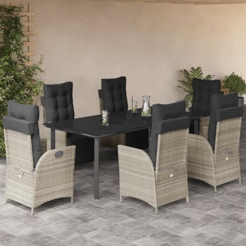Brokky 7-TLG. Garten-Essgruppe mit Kissen Gartenset Tisch Und StüHle GartenmöBel Set Garden Furniture Essgruppe Outdoor Hellgrau Poly Rattan / 3213474 Brokky 7-TLG. Garten-Essgruppe mit Kissen Gartenset Tisch Und StüHle GartenmöBel Set Garden Furniture Essgruppe Outdoor Hellgrau Poly Rattan / 3213474 von Brokky